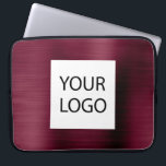 Burgundy Metallic - Custom Logo Promotional Laptop Sleeve<br><div class="desc">Modern Burgundy Faux Metallic Stainless Elegant Your Custom Logo Promotional Laptop Bag or Sleeve Promotional (promo) advertisement Case. This classy professional business computer case can be customised to include your company or business logo.</div>