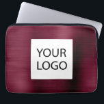 Burgundy Metallic - Custom Logo Promotional Laptop Sleeve<br><div class="desc">Modern Burgundy Faux Metallic Stainless Elegant Your Custom Logo Promotional Laptop Bag or Sleeve Promotional (promo) advertisement Case. This classy professional business computer case can be customised to include your company or business logo.</div>