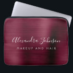 Burgundy Metallic - Monogram Business Professional Laptop Sleeve<br><div class="desc">Modern Burgundy Faux Metallic Stainless Elegant Monogram Promotional Laptop Bag or Sleeve Promotional (promo) advertisement Case. This classy professional business computer case can be customised to include your monogrammed name and job title profession or position.</div>