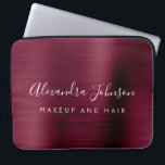 Burgundy Metallic - Monogram Business Professional Laptop Sleeve<br><div class="desc">Modern Burgundy Faux Metallic Stainless Elegant Monogram Promotional Laptop Bag or Sleeve Promotional (promo) advertisement Case. This classy professional business computer case can be customised to include your monogrammed name and job title profession or position.</div>