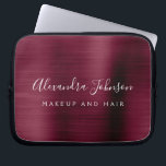 Burgundy Metallic - Monogram Business Professional Laptop Sleeve<br><div class="desc">Modern Burgundy Faux Metallic Stainless Elegant Monogram Promotional Laptop Bag or Sleeve Promotional (promo) advertisement Case. This classy professional business computer case can be customised to include your monogrammed name and job title profession or position.</div>