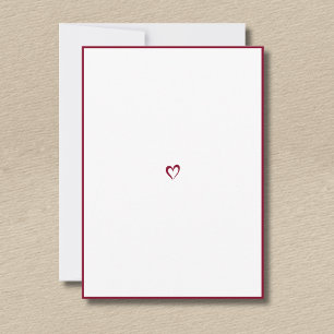 Burgundy Minimalist Border Little Heart No Text  Card