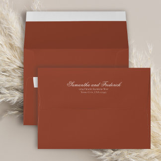 Burgundy Minimalist Custom Wedding Envelope