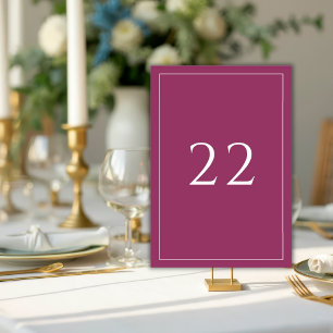 Burgundy Minimalist Elegant Wedding Table Number