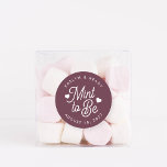 Burgundy | Mint to Be Personalised Wedding Favour Classic Round Sticker<br><div class="desc">Minty fresh wedding favour stickers feature "mint to be" in white script lettering accented with hearts,  on a burgundy wine background. Personalise with your names and wedding date.</div>