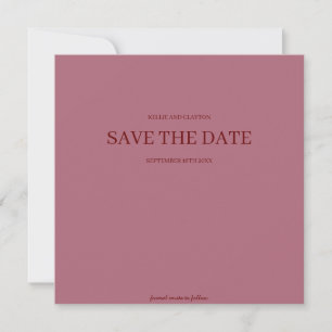 Burgundy Modern Minimalist Wedding Save The Date