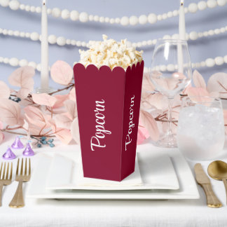 Burgundy Modern Popcorn Favour Box