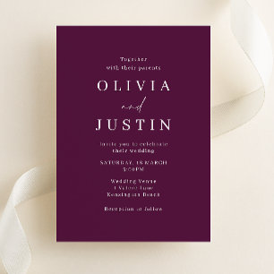 Burgundy Modern Wedding Invitation
