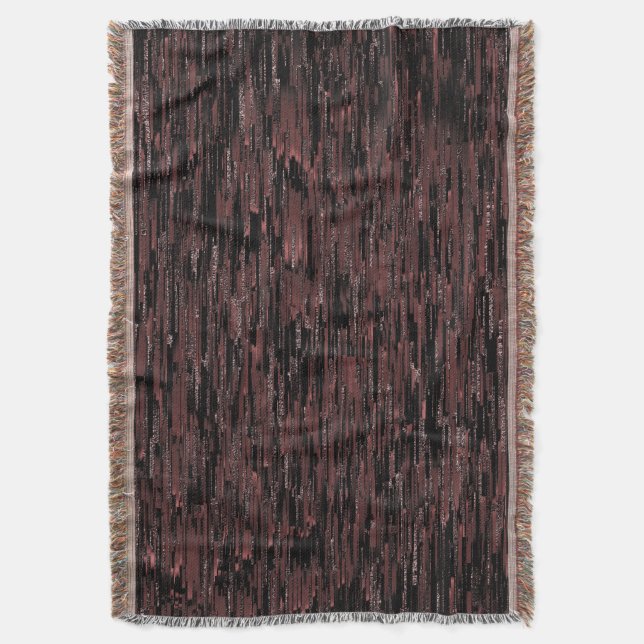 Burgundy mosaic style with rough background throw blanket (Front Vertical)