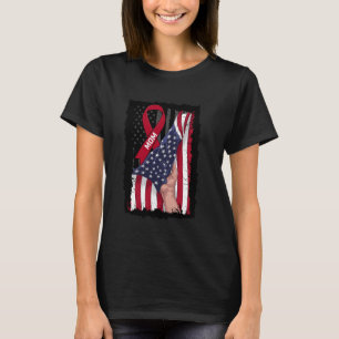 Burgundy Mum Multiple Myeloma Awareness Ribbon Ame T-Shirt