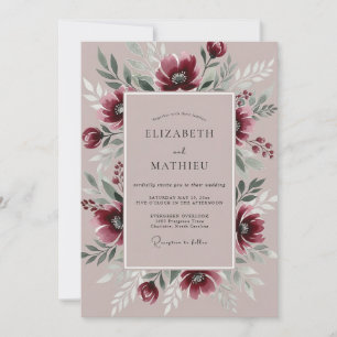 Burgundy Mystical Autumnal Wedding Invitation