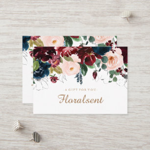 Burgundy, Navy and Pink Floral Gift Certificate
