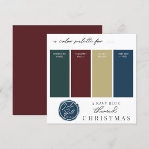 Burgundy Navy Blue Gold & Green Colour Palette Car Invitation