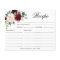Burgundy Navy Blush Bridal Shower Recipe card
