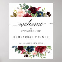 Burgundy Navy Blush Rehearsal Dinner Welcome