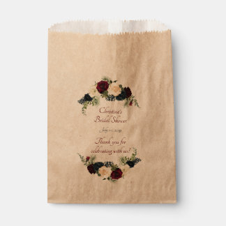 Burgundy, Navy Floral - Party Favour Bags