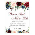 Burgundy Navy Floral Wedding Ceremony Seating