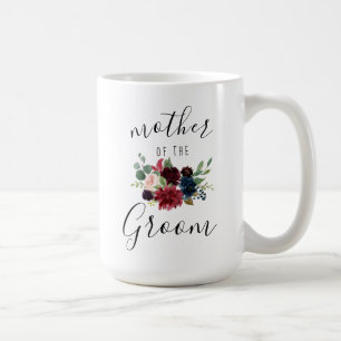 Burgundy Navy Pink Floral Mother of the Groom 15oz Coffee Mug