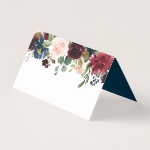 Burgundy Navy Place Cards