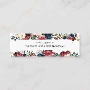 Burgundy Navy Registry Insert Cards Mini