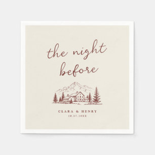 Burgundy Night Before Wedding Napkins