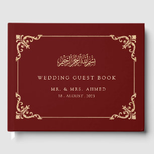 Burgundy Nikah Islamic Muslim Wedding Guest Book