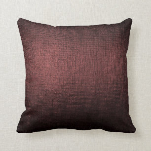 Burgundy Noir Black Glam Brush Metallic Pillow