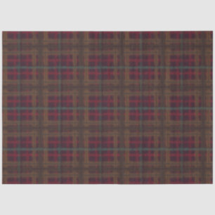 Burgundy Old Fashioned Organic Plaid Charming Tissue Paper