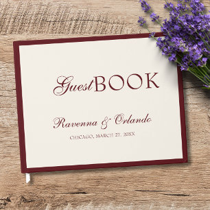 Burgundy Old Money Timeless Glam Wedding Guest Book
