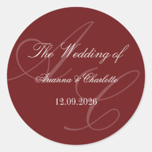 Burgundy Old Money Wedding Sticker