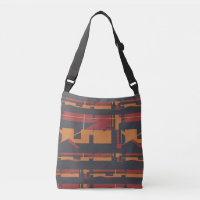 Burgundy Orange Black Southwest Abstract Design