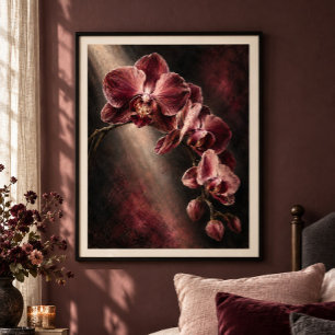 Burgundy Orchid Theatre Art Print