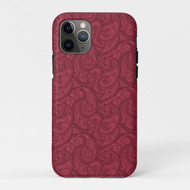 Burgundy Paisley Case-Mate iPhone Case (Back)