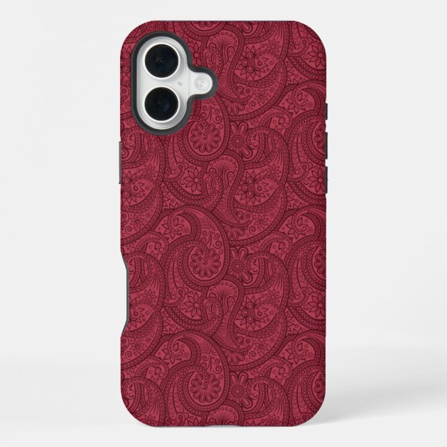 Burgundy Paisley iPhone Case (Back)