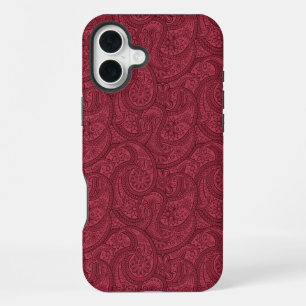 Burgundy Paisley iPhone 16 Plus Case