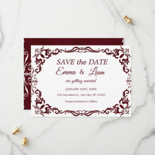 Burgundy Papel Picado Mexican Wedding Save The Date
