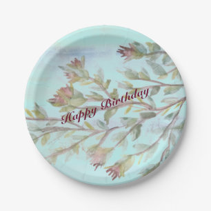 Burgundy Paper Plate Watercolor Event Products