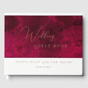 Burgundy Passion Wedding  Guest Book
