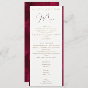 Burgundy Passion Wedding Menu