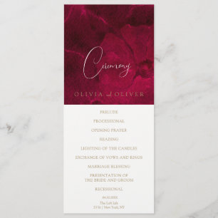 Burgundy Passion Wedding Program