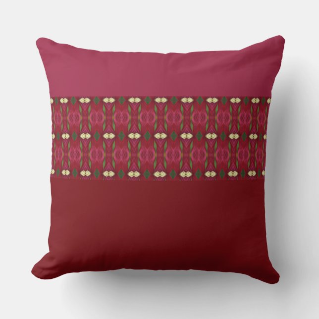 Burgundy Patterned Design Cushion (Front)