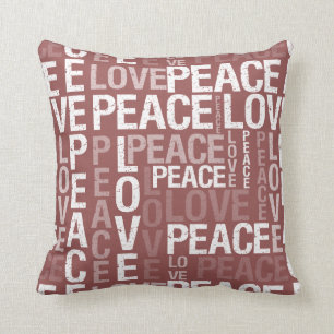 Burgundy Peace Love Cushion