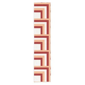 Burgundy Peach Modern Geometric L Shape Short Table Runner