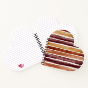 Burgundy Peach Orange Red Stripes Notebook