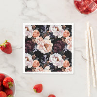 Burgundy Peonies Floral Pattern