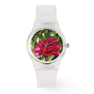 Burgundy peony watch