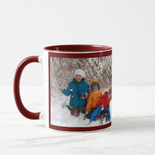 Burgundy Personalise Photo Template Gift Coffee Mu Mug
