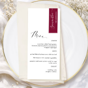 Burgundy Personalised with Guest Name Elegant Menu