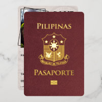 Burgundy Philippines Passport Save The Date