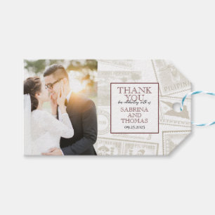 Burgundy Philippines Wedding Photo Gift Tags